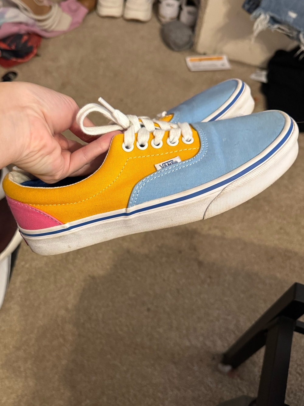 Vans Multicolor Colorblock Lace-Up Sneakers - Blue/Yellow/Pink